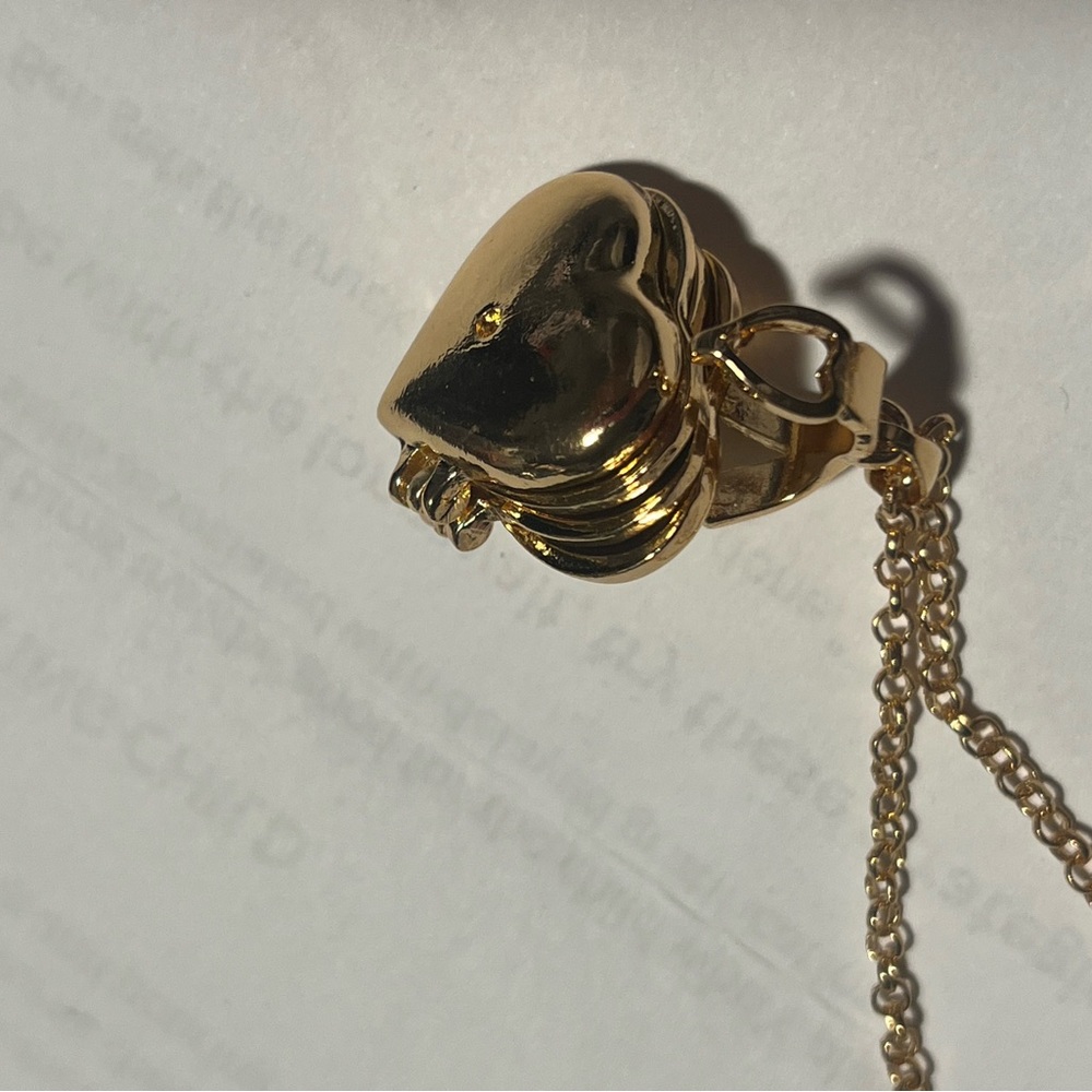 Gold Heart Locket Necklace - Picture 2 of 5